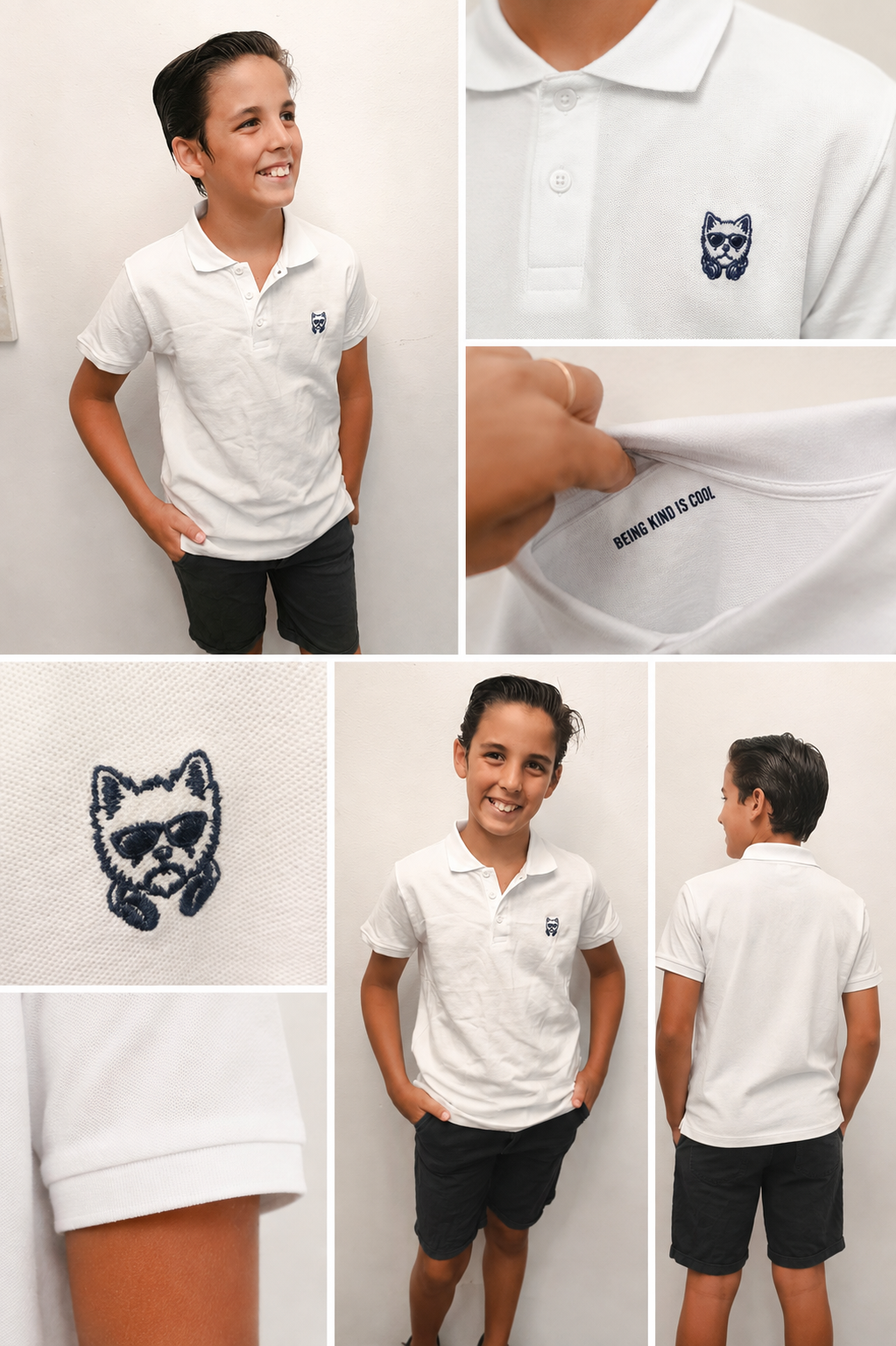 BYRON Signature Polo - WHITE KIDS