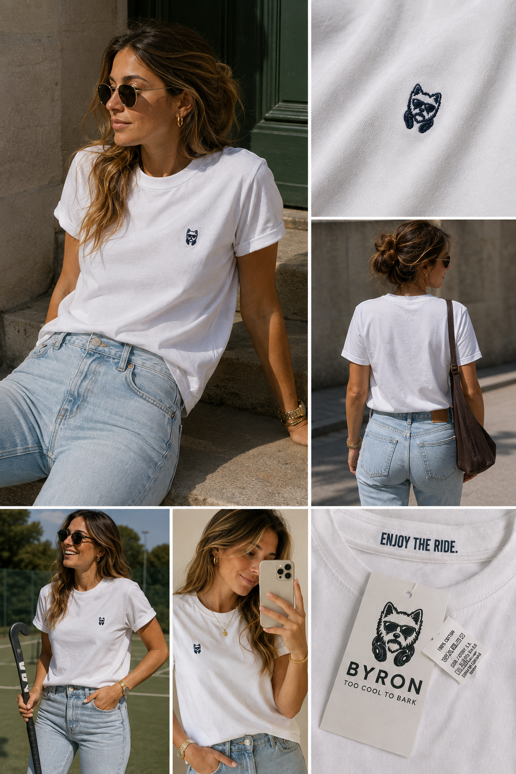Camiseta Clásica Blanca – ENJOY THE RIDE.