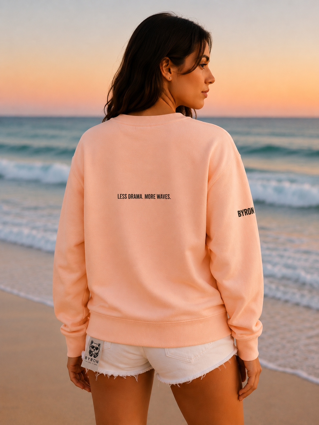 Sudadera Peach – LESS DRAMA. MORE WAVES