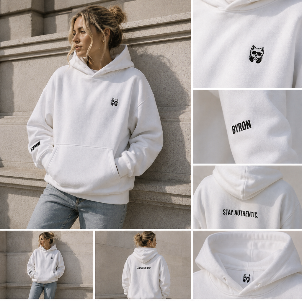 Sudadera Oversized Blanca – STAY AUTHENTIC